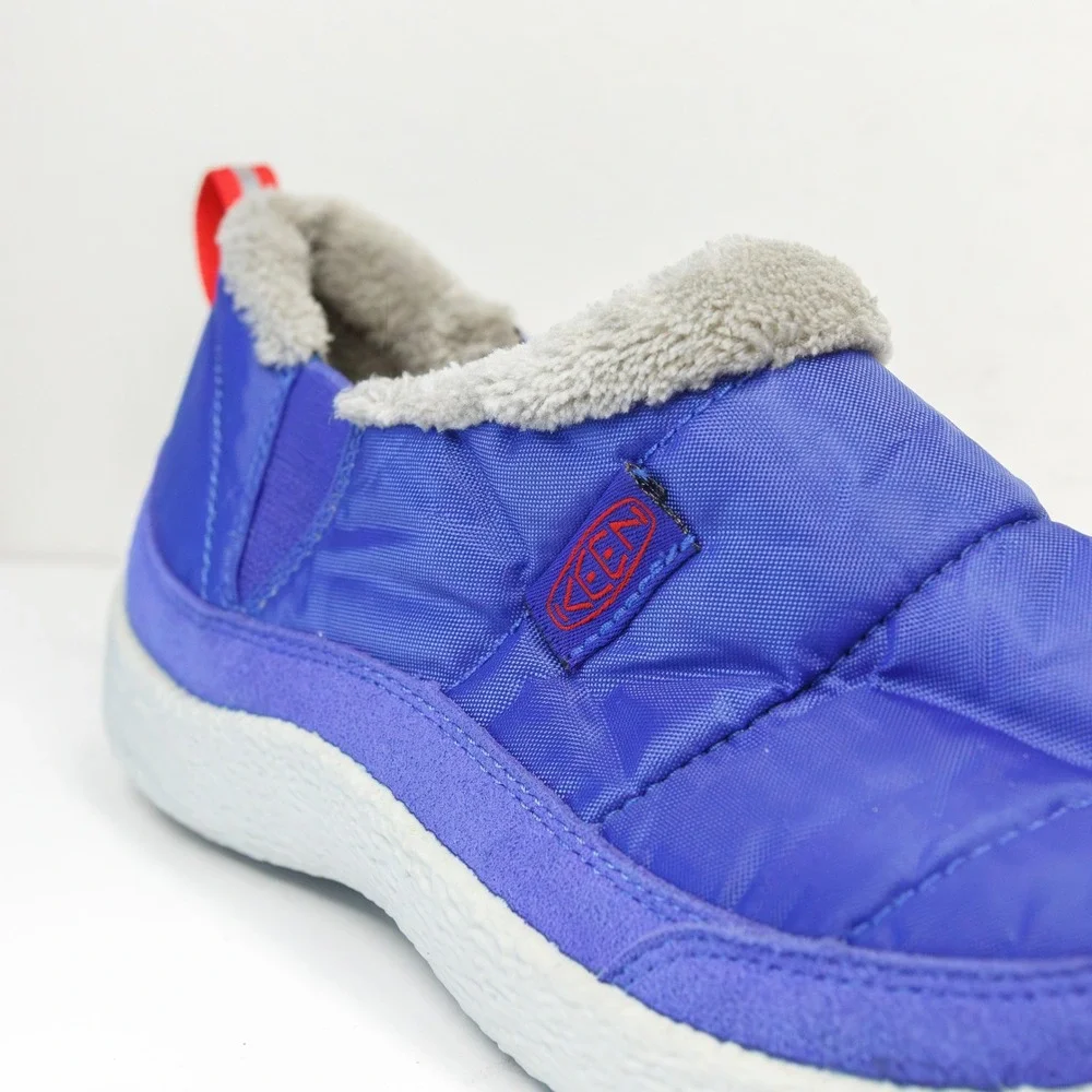 KEEN Howser Puffer Slippers Shoes Quilted Fleece Lined Cozy Warm Blue Big Kids 5